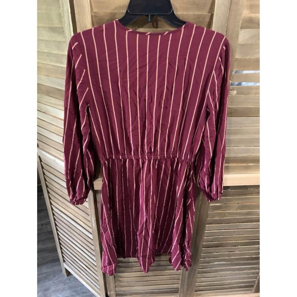Old Navy Long sleeve Dress Womens Size Small Maroon Casual Striped - Picture 3 of 6